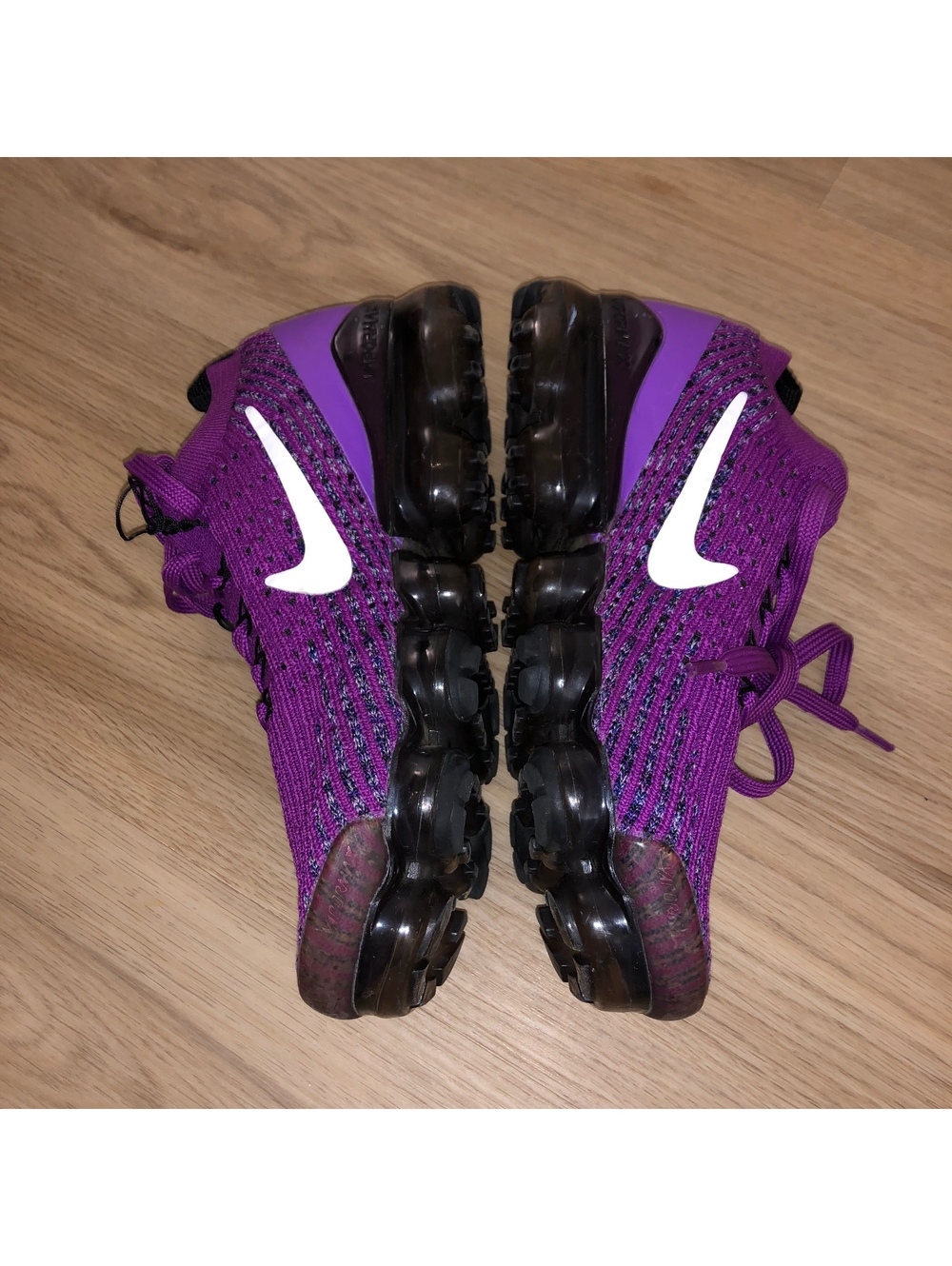 NIKE AIR VAPORMAX FLYKNIT 3 VIVID PURPLE BLACK RUNNING SHOES YOUTH 6 WOMENS 7.5 - Picture 5 of 8